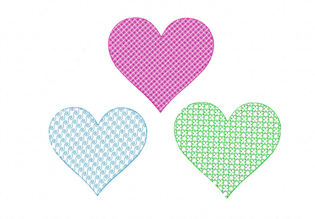 Motif Filled Heart Designs Pack I Stitched Machine Embroidery Design ...