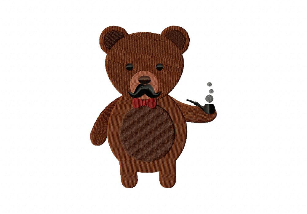 Pipe Bear Machine Embroidery Design – Blasto Stitch