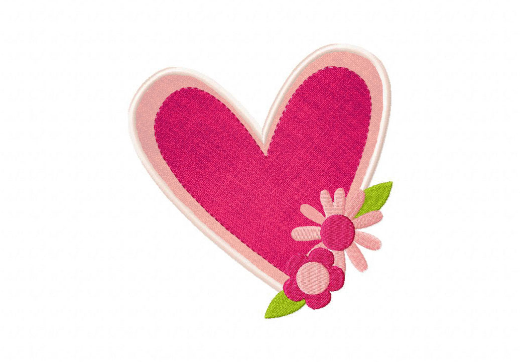 Download Pale Hearts and Flowers Machine Embroidery Design Includes ...