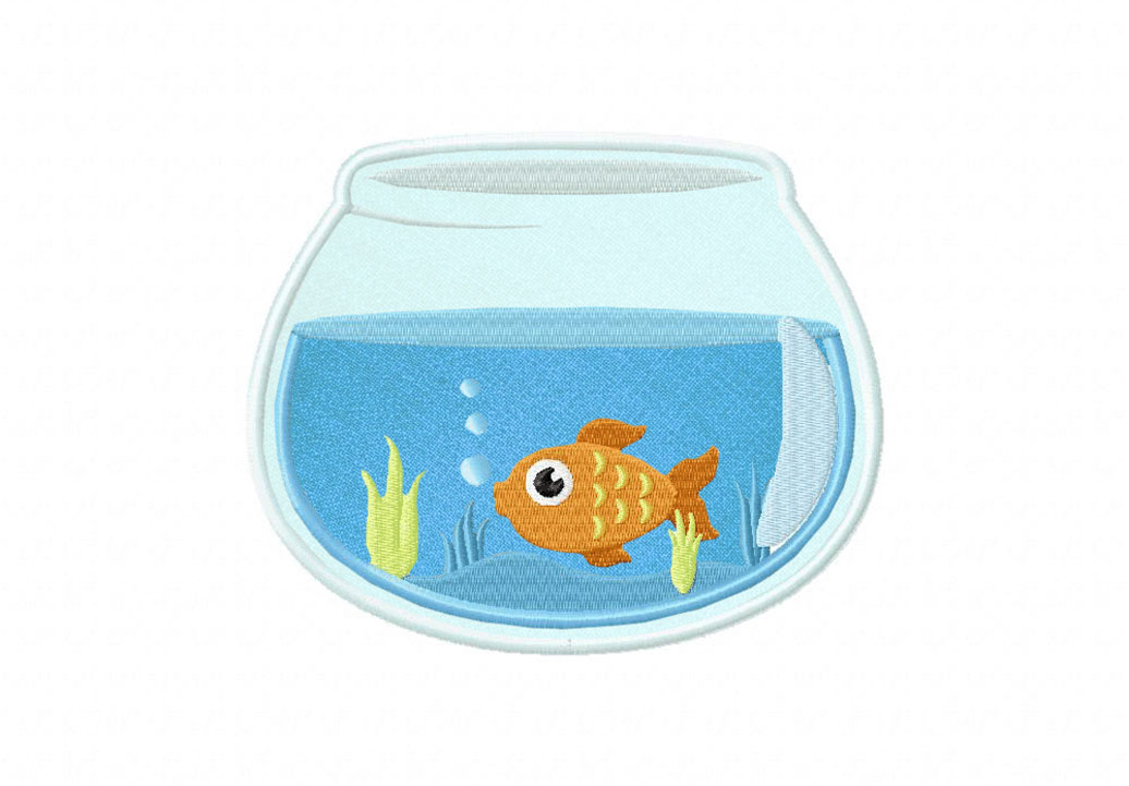 Fish Bowl Fun Includes Both Applique And Stitched Blasto Stitch