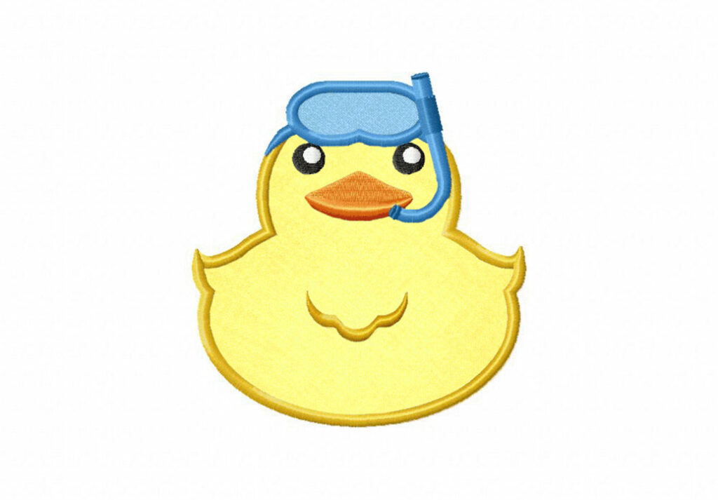 Rubber Duck Scuba Includes Both Applique and Stitched Blasto Stitch