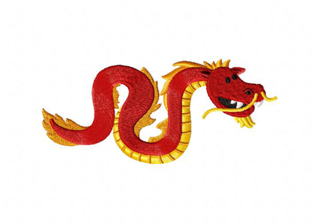 Red Dragon Machine Embroidery Design – Blasto Stitch