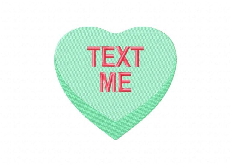 Text Me Heart Text Me Heart Machine Embroidery Design – Blasto Stitch