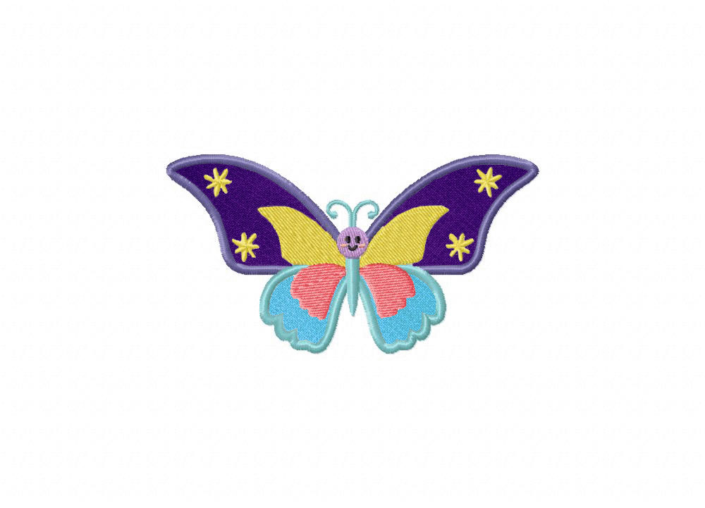 Profile Butterfly Includes Both Applique and Stitched – Blasto Stitch