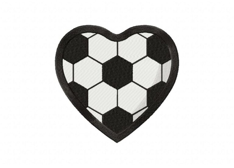 Soccer Heart Machine Embroidery Design – Blasto Stitch