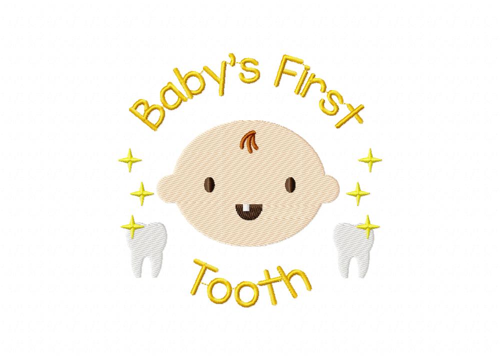 Baby's First Tooth Machine Embroidery Design – Blasto Stitch