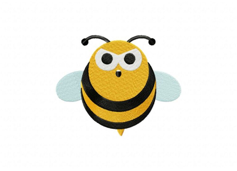 Cute Little Bee Machine Embroidery Design – Blasto Stitch