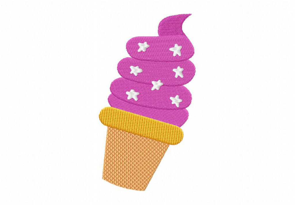 Sweet Strawberry Ice Cream Machine Embroidery Design Blasto Stitch