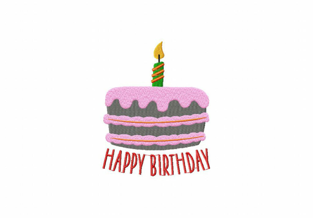 Strawberry Birthday Cake Embroidery Design Blasto Stitch