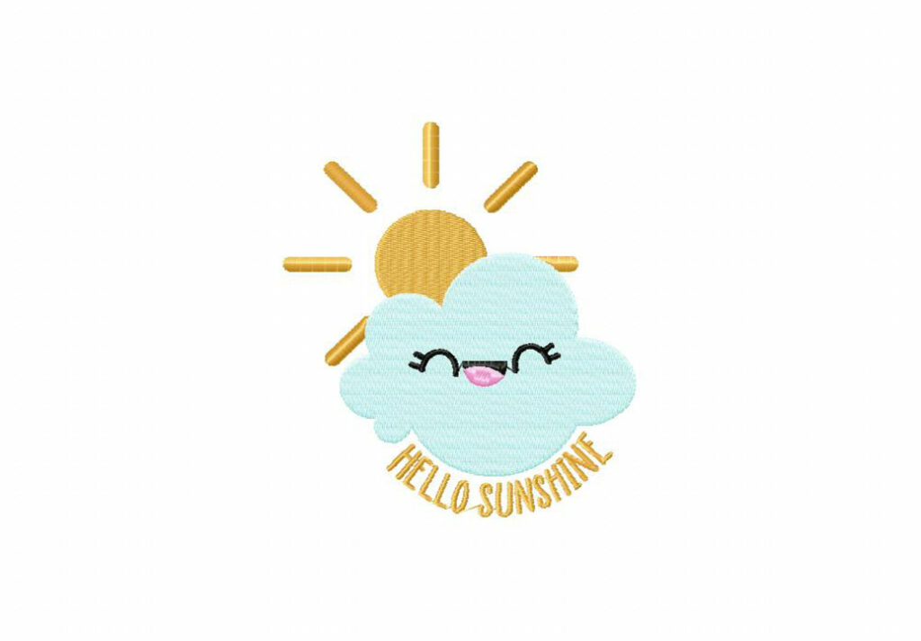 Hello Sunshine Embroidery Design – Blasto Stitch