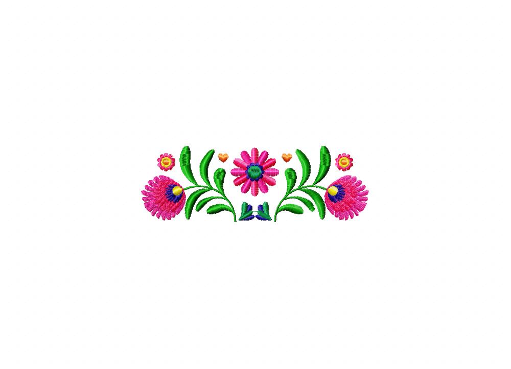 Decorative Pink Floral Embroidery Design – Blasto Stitch