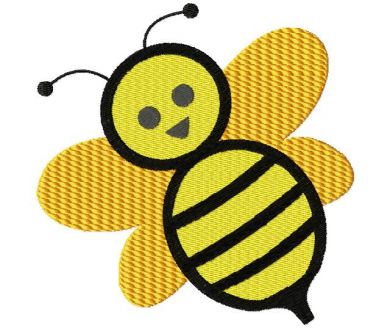 Honey Bee Embroidery Design Includes Both Stitched and Applique